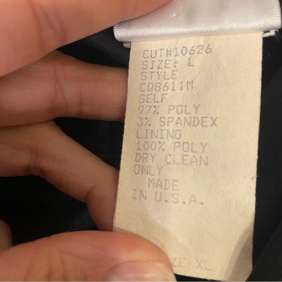 Vintage TADASHI Shoji Elegant Black V Neck Sleeveless Midi Dress Large Bridal - Picture 7 of 15